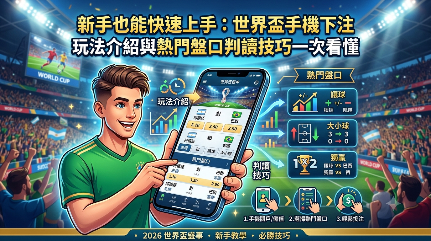 新手也能快速上手:世界盃手機下注玩法介紹與熱門盤口判讀技巧一次看懂