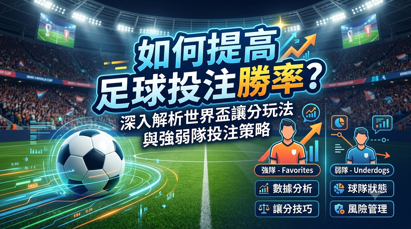 如何提高足球投注勝率?深入解析世界盃讓分玩法與強弱隊投注策略